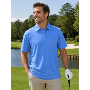 FOOTJOY Men's Blue Short Sleeve Polo Size Large -701